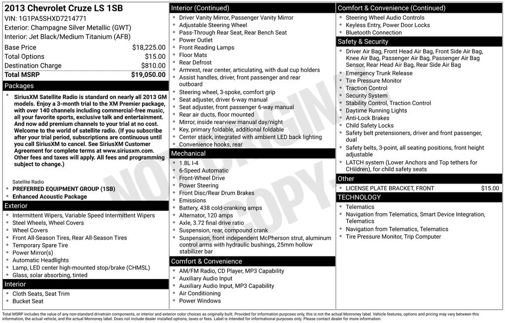 Used 2013 Gold Chevrolet LS image 2