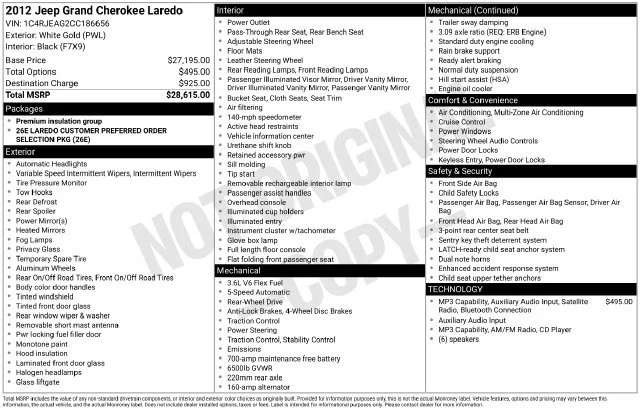 Used 2012 White Gold Clearcoat Jeep Laredo image 6
