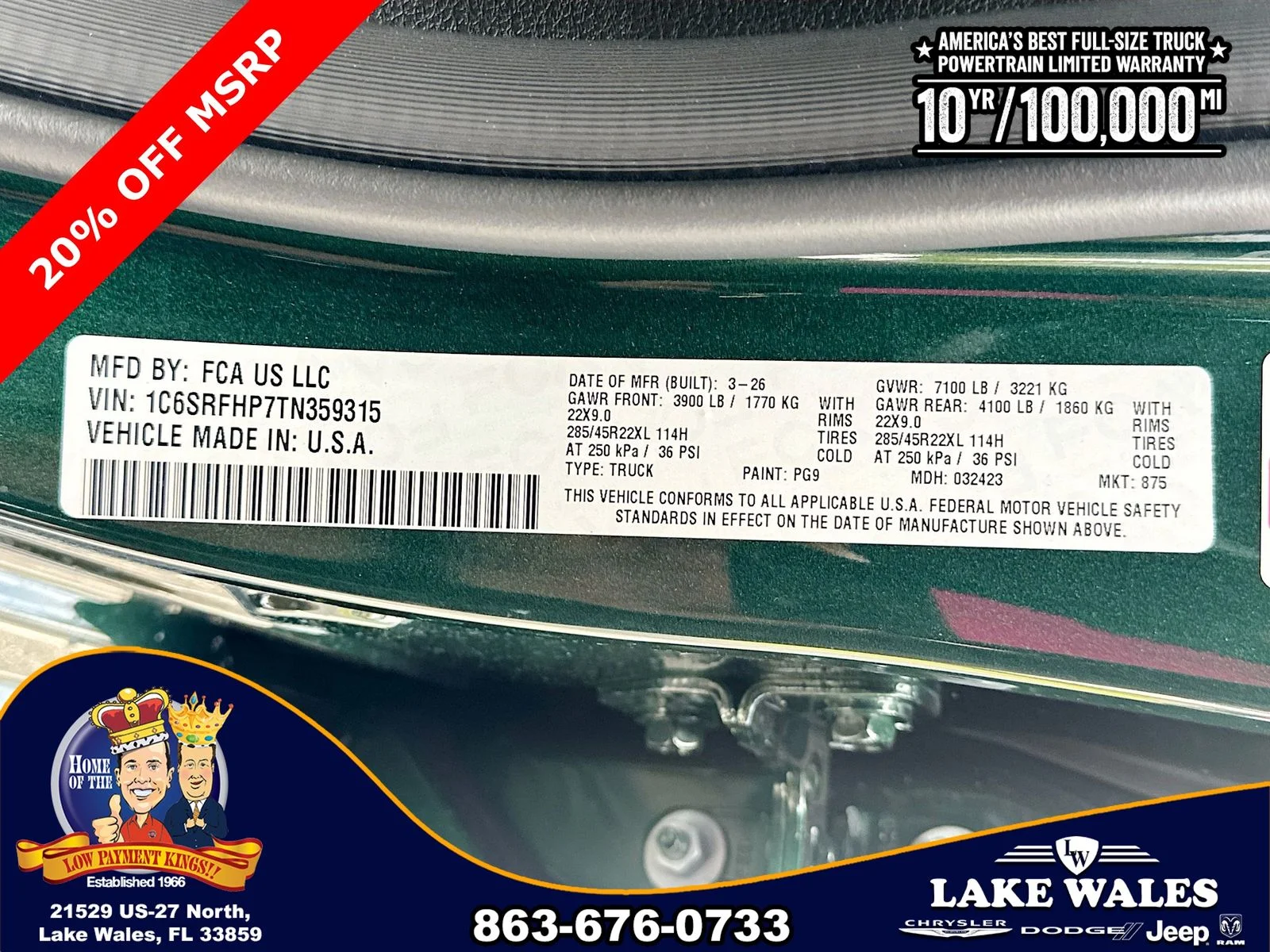 New 2026 Serrano-Green Metallic Exterior Paint RAM Limited image 31