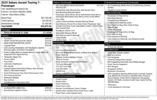 Used 2025 Ice Silver Metallic Subaru Touring image 32