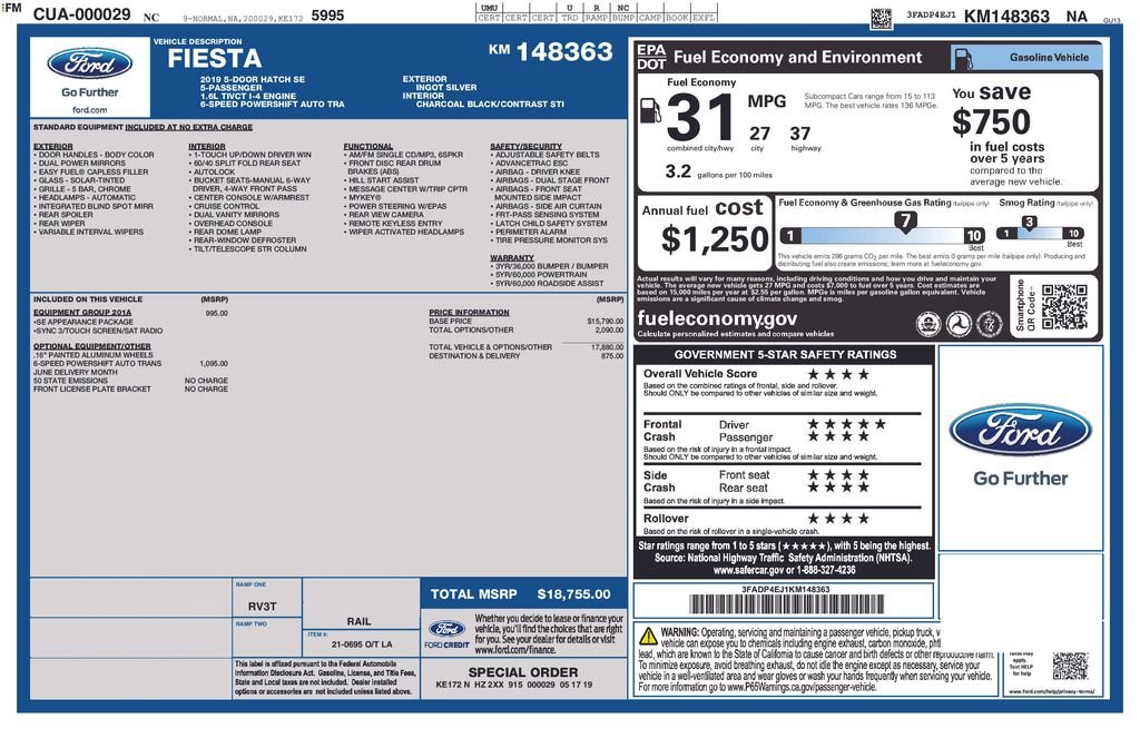 Used 2019 Ingot Silver Ford SE image 3