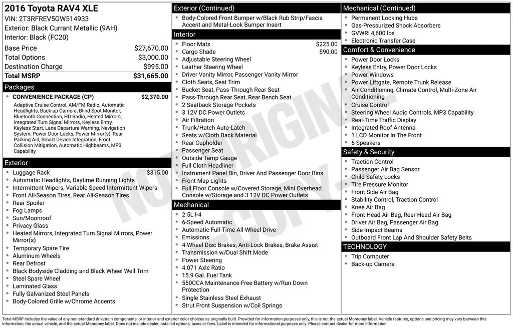 Used 2016 Black Toyota XLE image 17