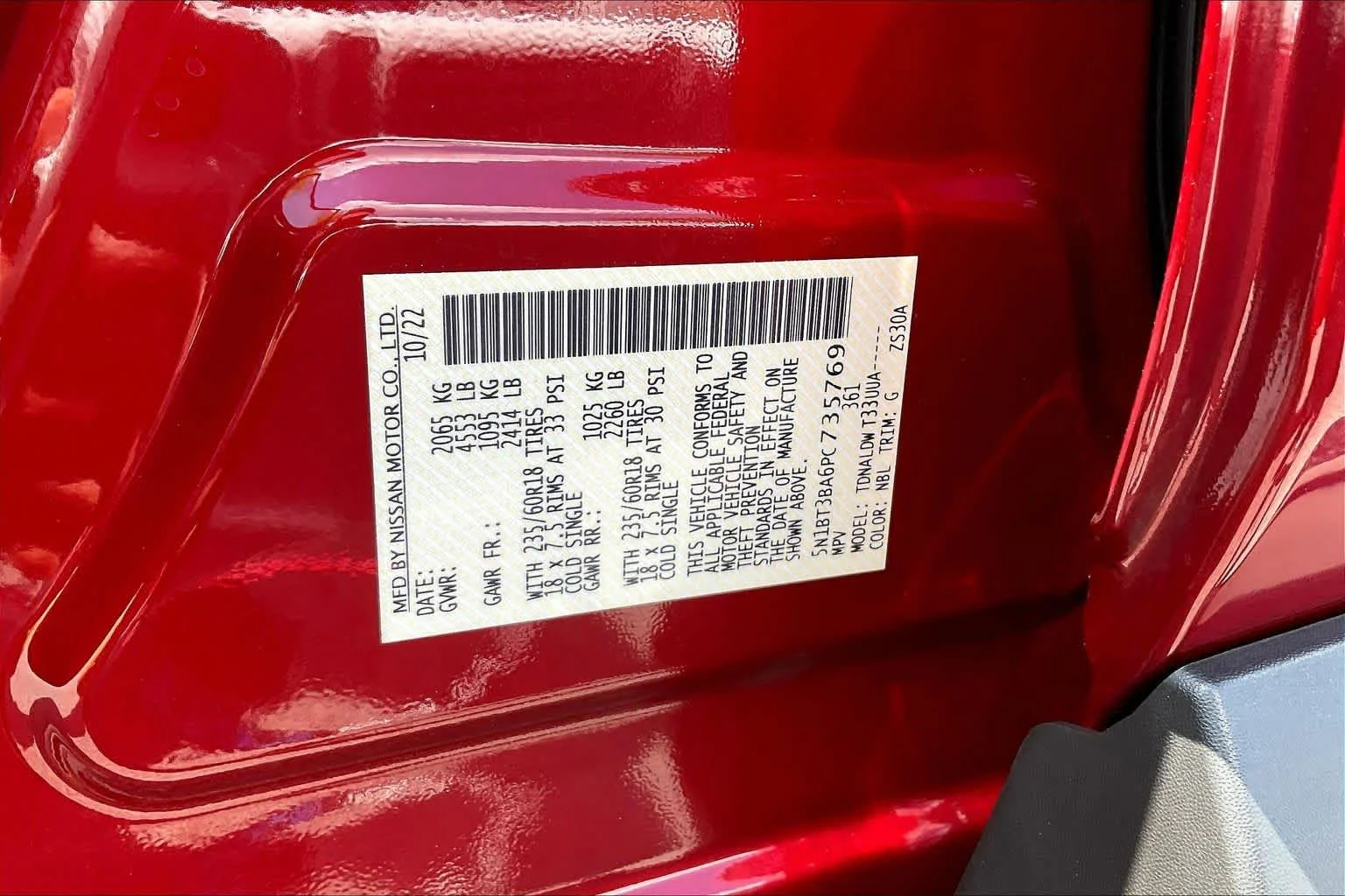 Used 2023 Scarlet Ember Tintcoat Nissan SV image 64