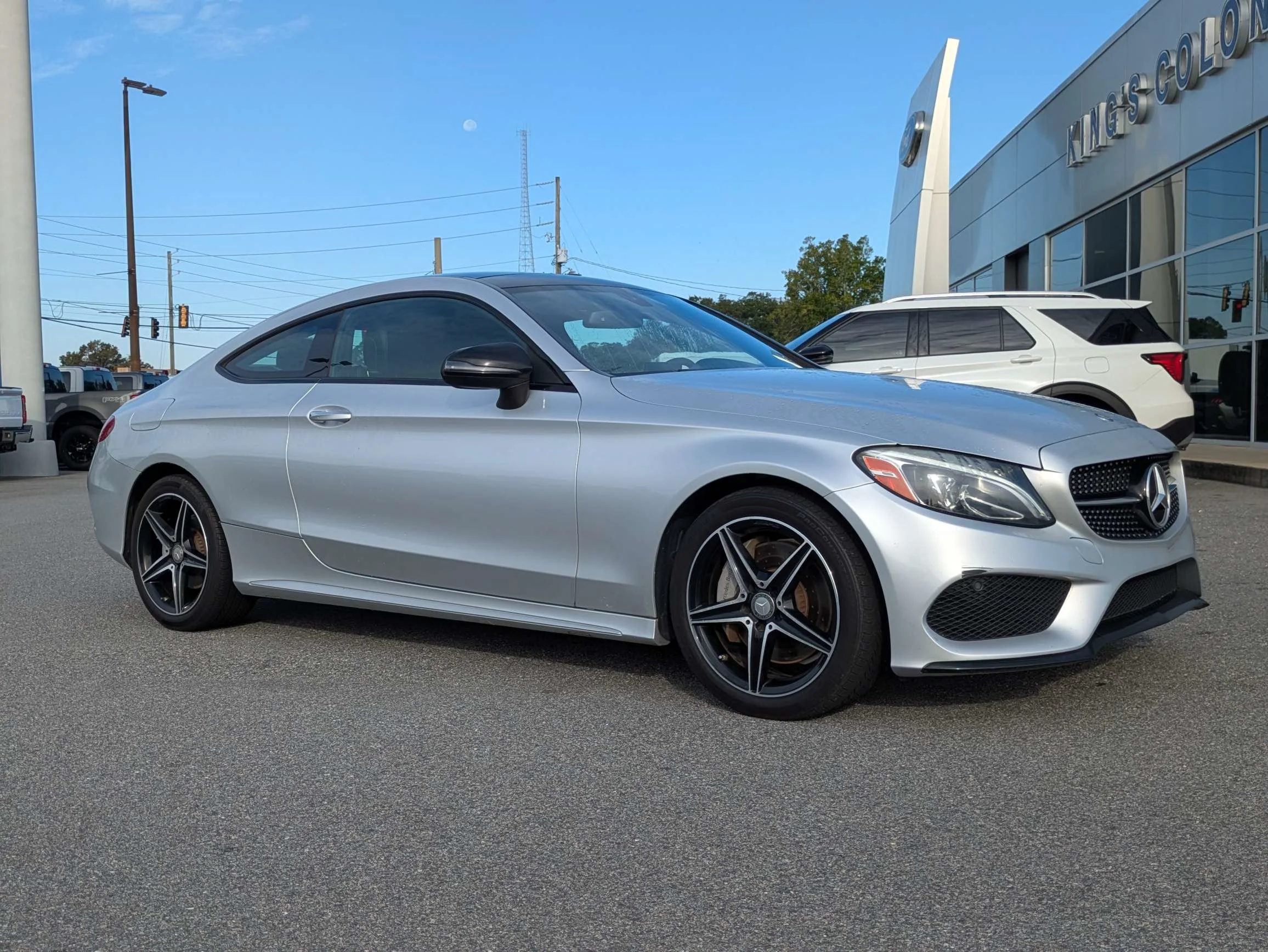 Certified Used 2017 Diamond Silver Metallic Mercedes-Benz Coupe w/Panoramic Moonroof, Pre-Collision Assist, Drive Modes, & Bluetooth image 2