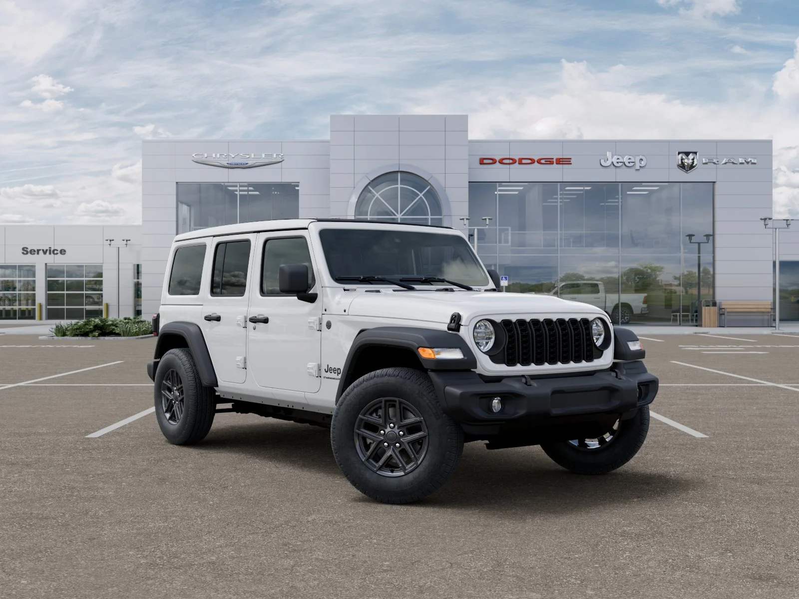 New 2026 Bright White Clear-Coat Exterior Paint Jeep Sport S image 32
