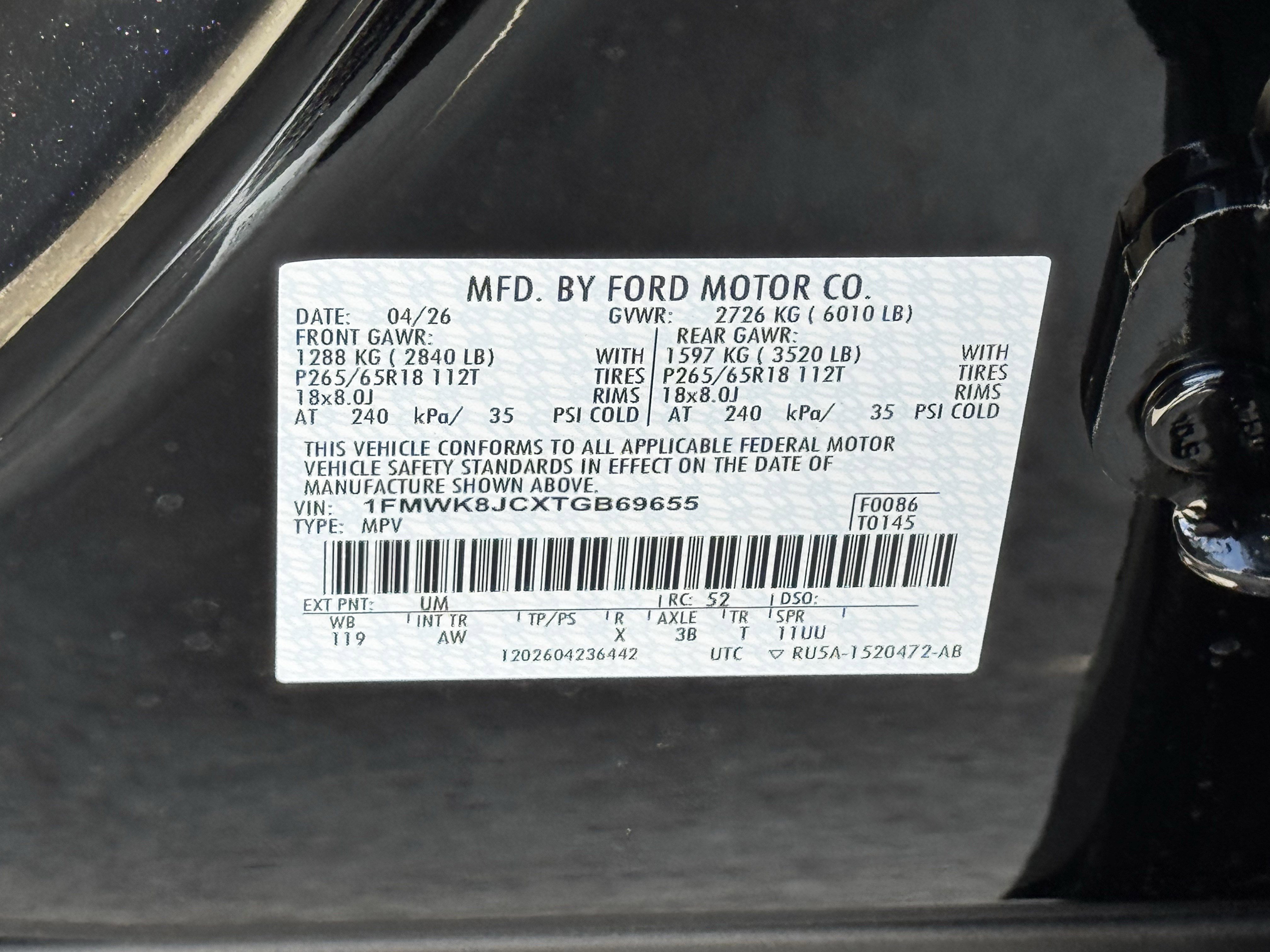 New 2026 Agate Black Metallic Ford Tremor image 22