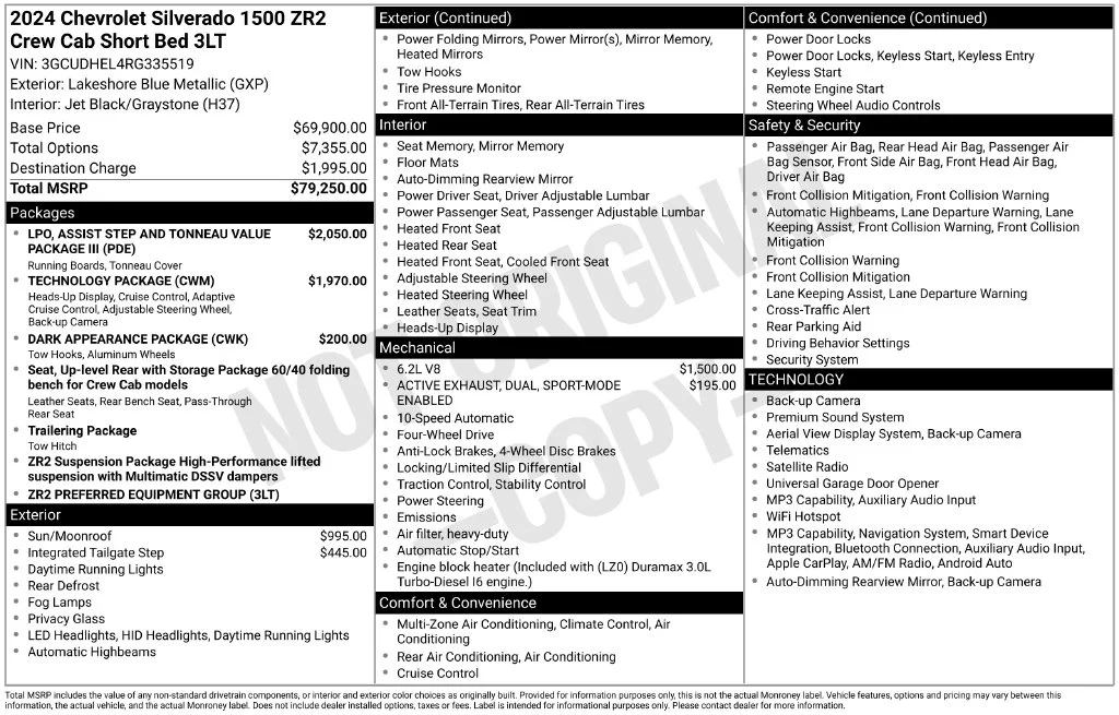 Used 2024 Blue Chevrolet ZR2 image 2