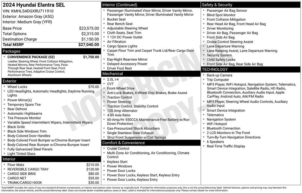 Used 2024 Amazon Gray Hyundai SEL image 5