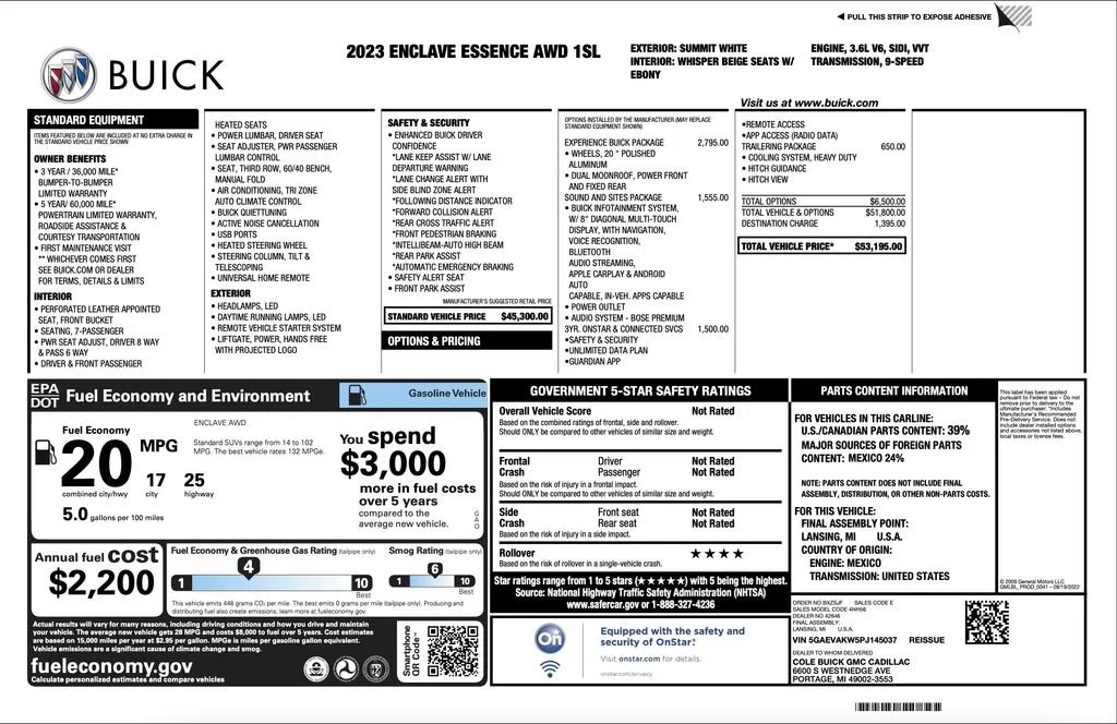 Used 2023 Summit White Buick Essence image 2