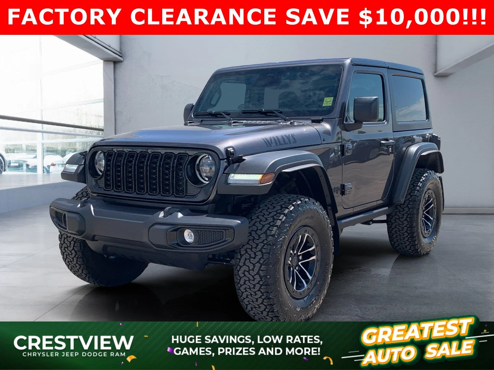 New 2026 Granite Crystal Metallic Jeep Willys image 1