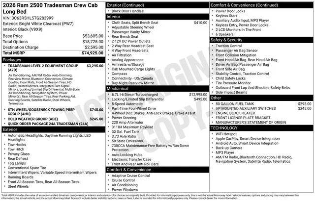 New 2026 Bright White Clear-Coat Exterior Paint RAM TRADESMAN image 15