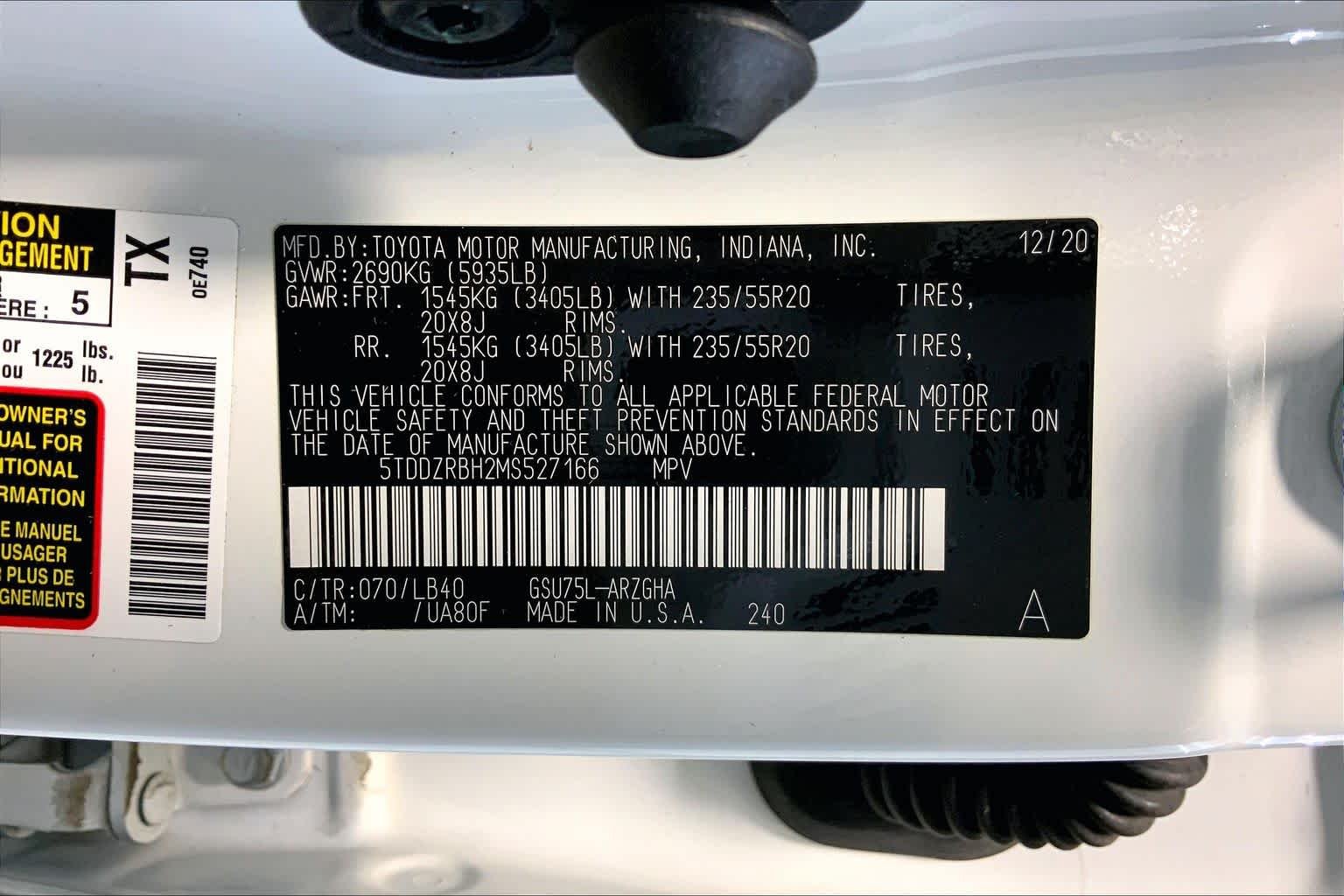 Used 2021 Blizzard Pearl Toyota Limited image 36
