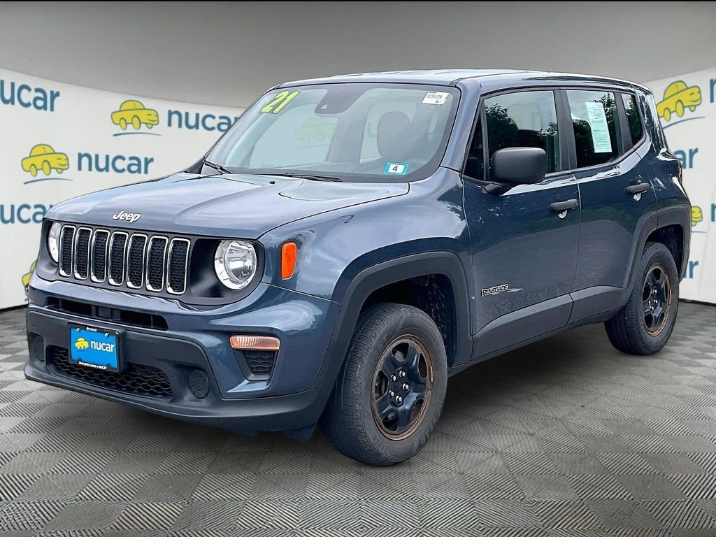 Used 2021 Slate Blue Pearlcoat Jeep Sport image 3