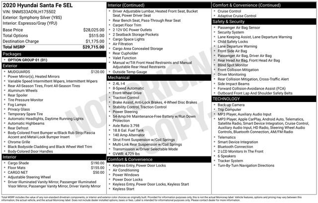 Used 2020 Silver Hyundai SEL image 8