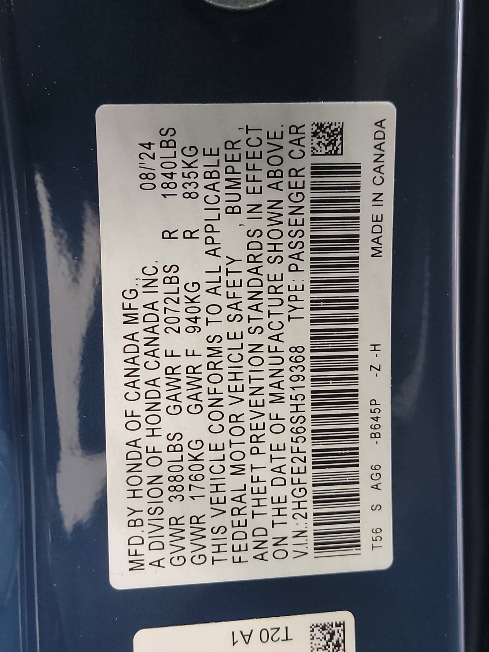 Certified Used 2025 Blue Lagoon Pearl Honda Sport image 32