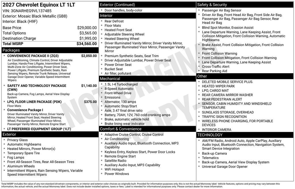 New 2027 Mosaic Black Metallic Chevrolet LT image 4