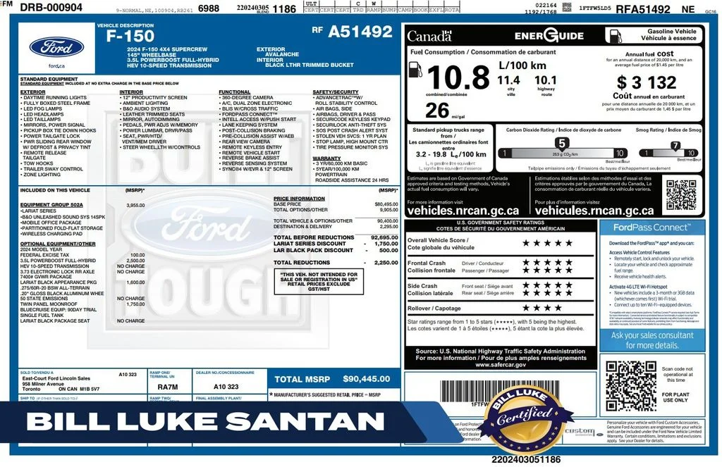 Certified Used 2024 White Ford Lariat image 1