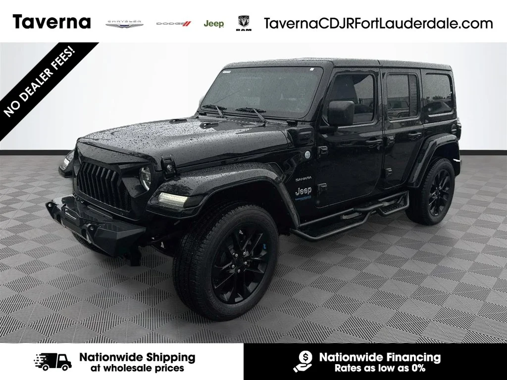 Used 2022 Black Jeep Unlimited Sahara 4xe image 1