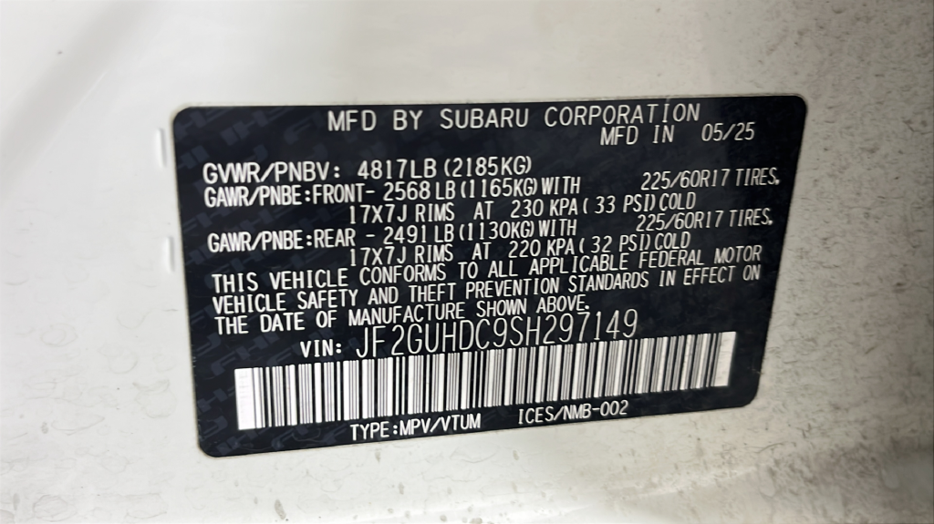 Certified Used 2025 Crystal White Pearl Subaru Premium image 38