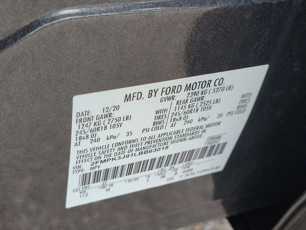 Used 2020 Magnetic Metallic Ford SEL image 34