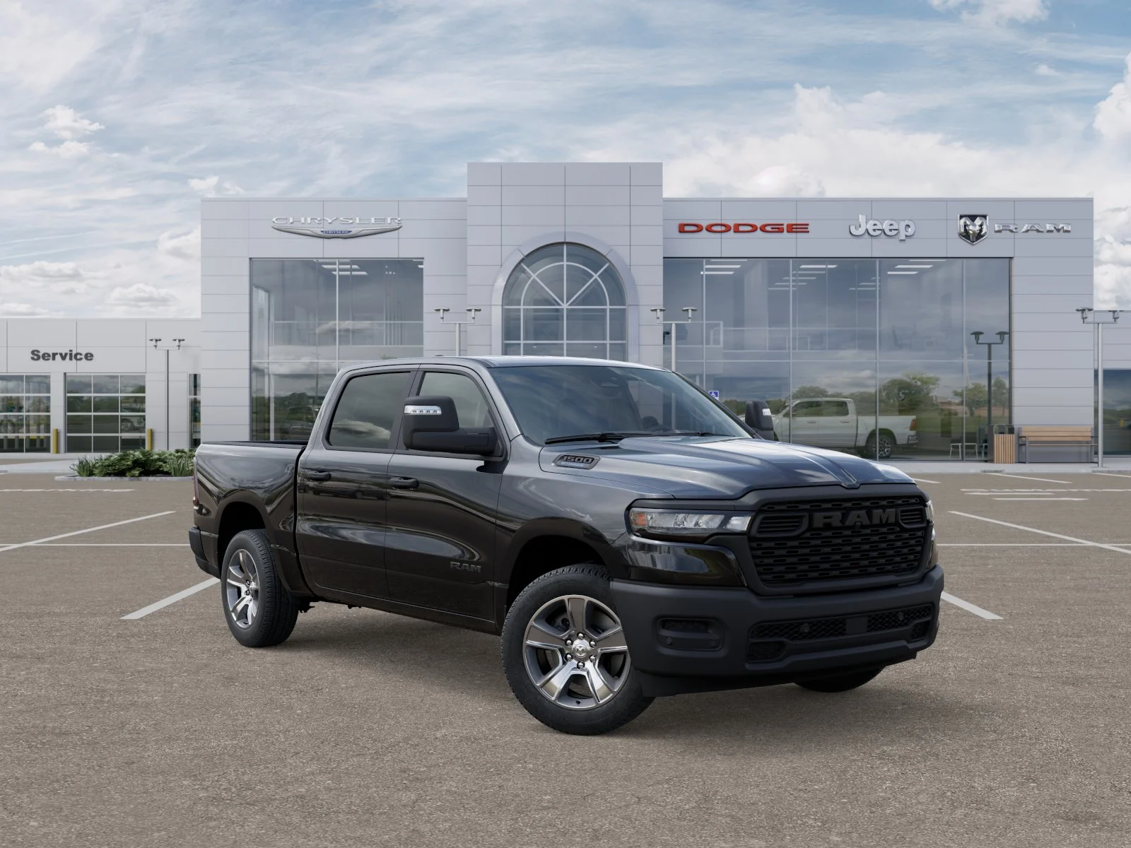 New 2025 Diamond Black Crystal Pearl-Coat Exterior Paint RAM Tradesman image 37