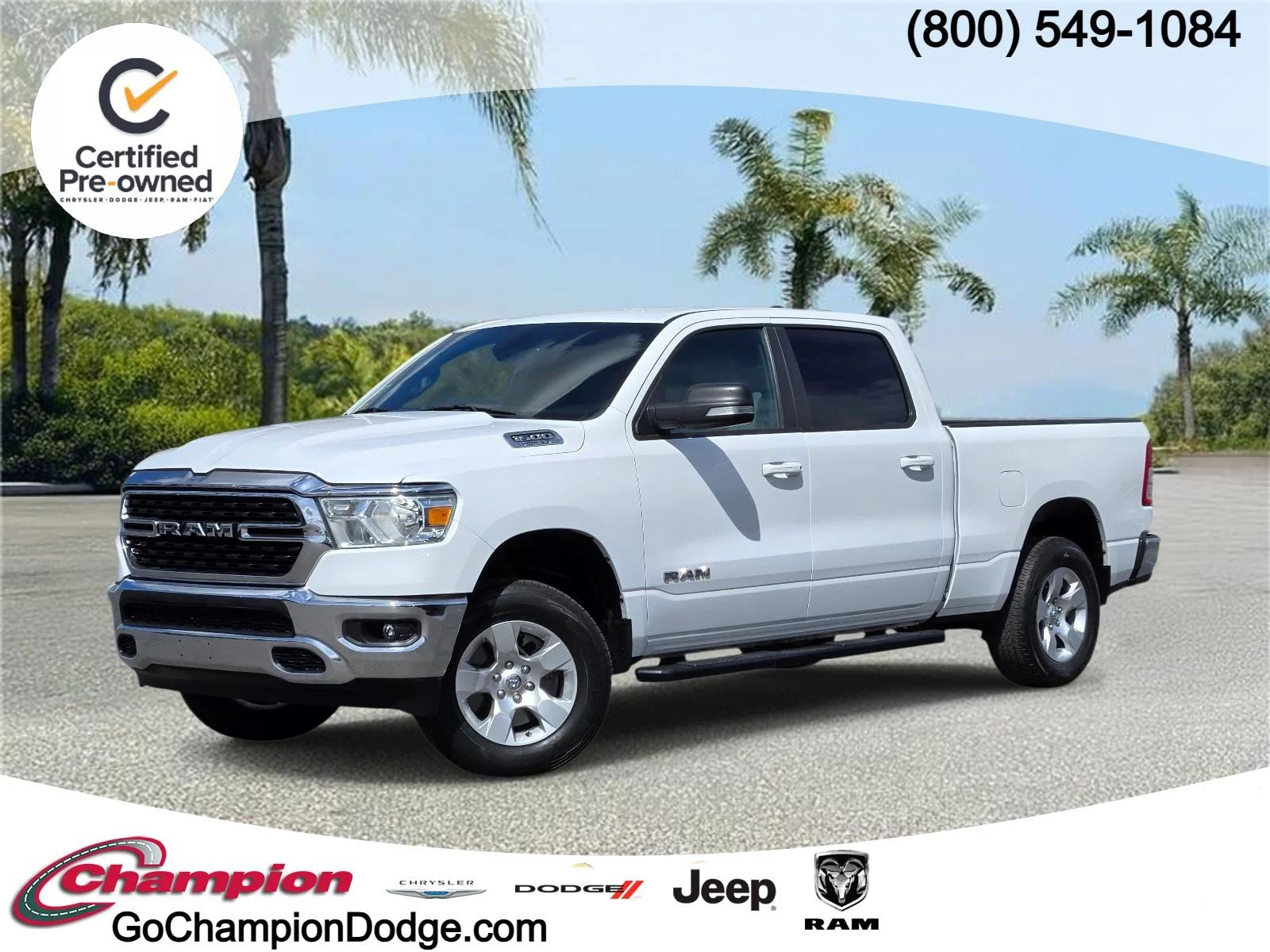 Used 2022 Bright White Clearcoat Ram Big Horn 4x2 Crew Cab 6