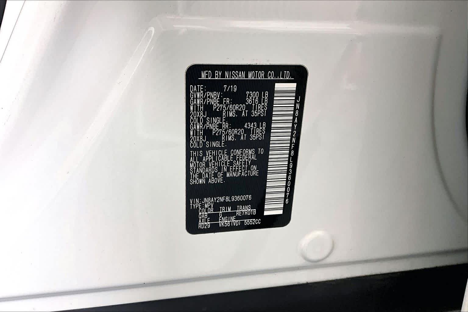 Used 2020 Pearl White Tricoat Nissan Platinum image 34