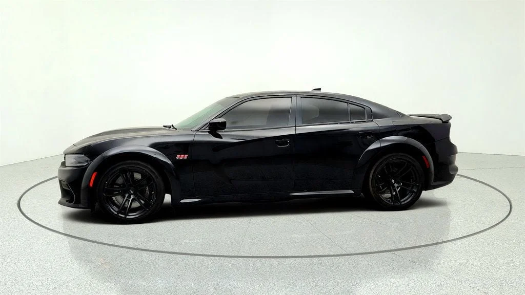 Used 2021 Pitch Black Clearcoat Dodge Scat Pack Widebody RWD w/ Plus Group & Technology Group image 8