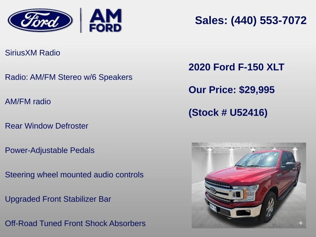 Certified Used 2020 Red Metallic Ford XLT image 30