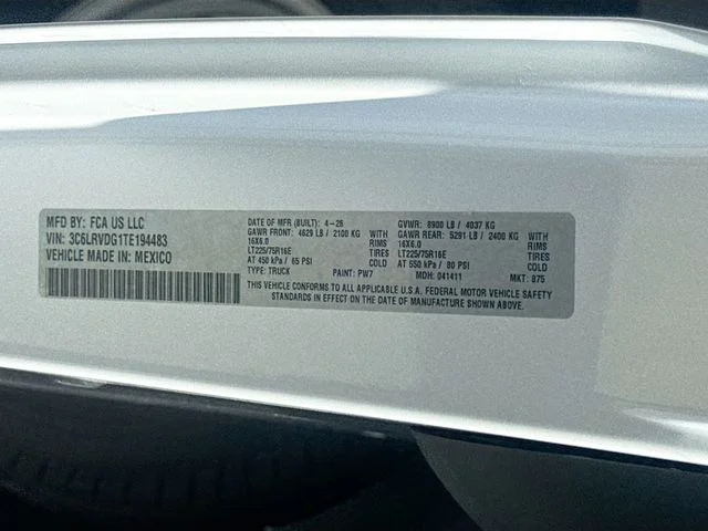 New 2026 Bright White Clear-Coat Exterior Paint RAM  image 26