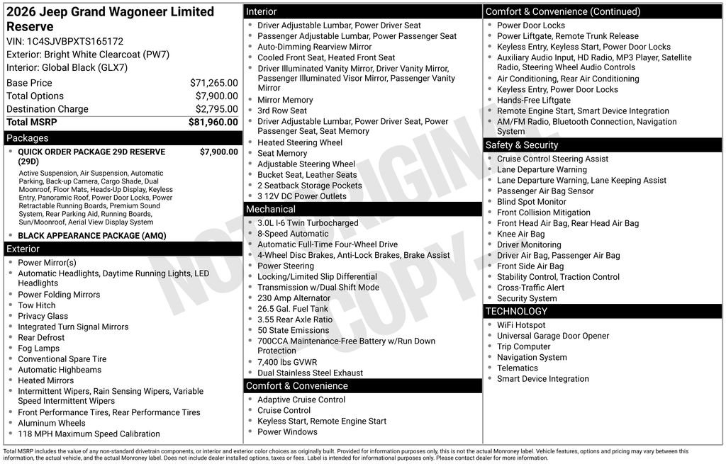 New 2026 Bright White Clear-Coat Exterior Paint Jeep Limited Reserve image 3