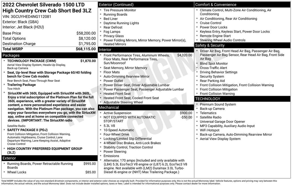 Used 2022 Black Chevrolet High Country image 22