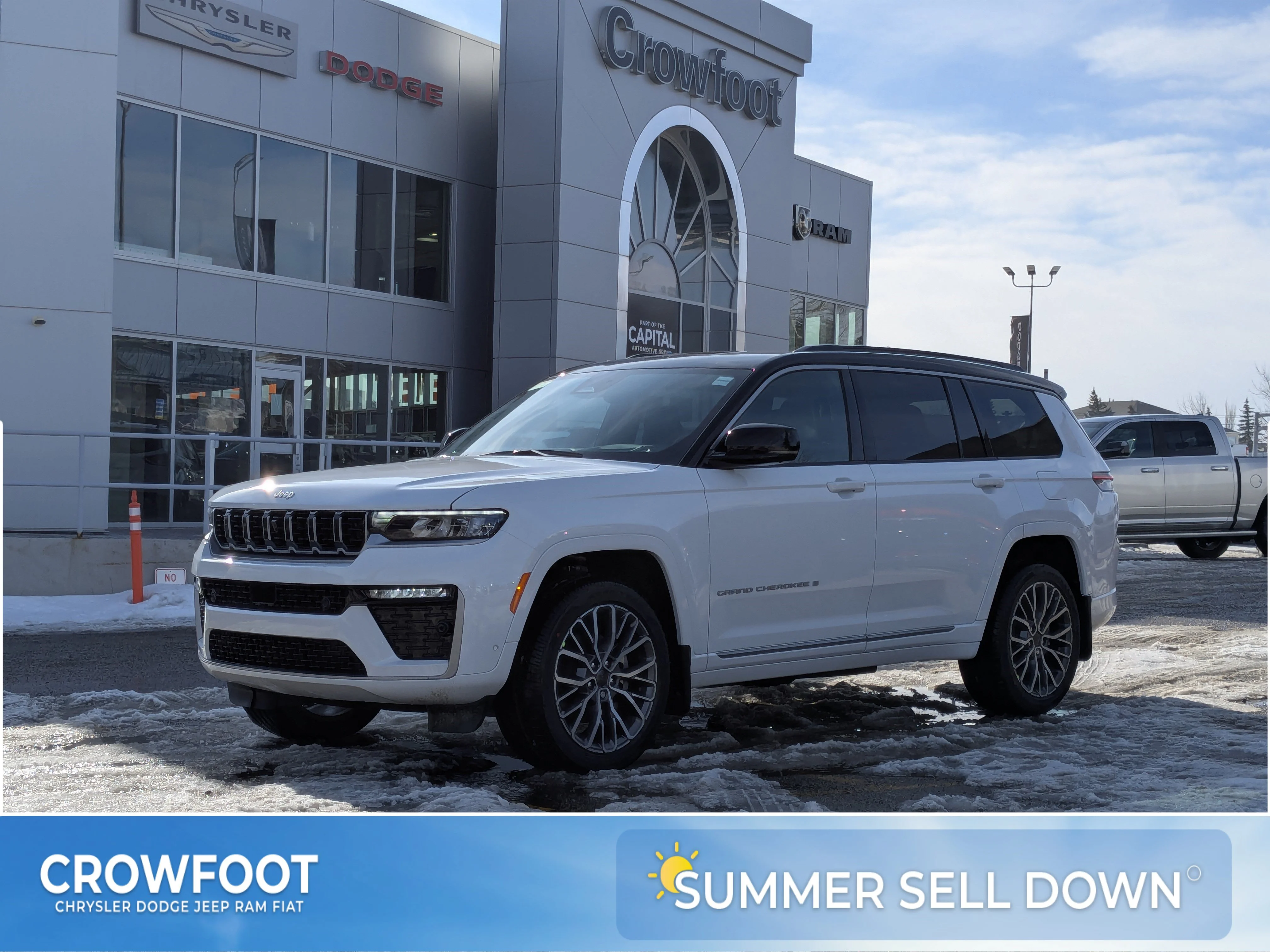 New 2026 White Jeep Summit - - Pano Sunroof - Palermo Lthr - Head-Up Display - Night Vision - Massage Seats & More! image 1