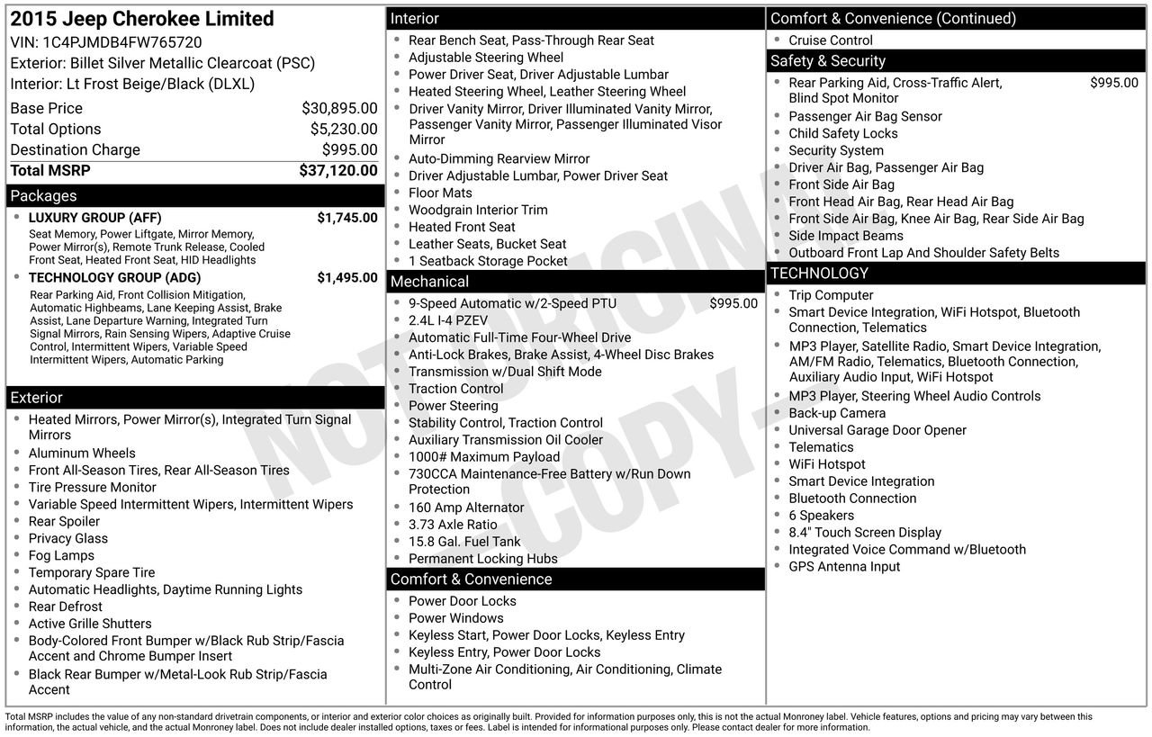 Used 2015 Silver Jeep Limited image 36