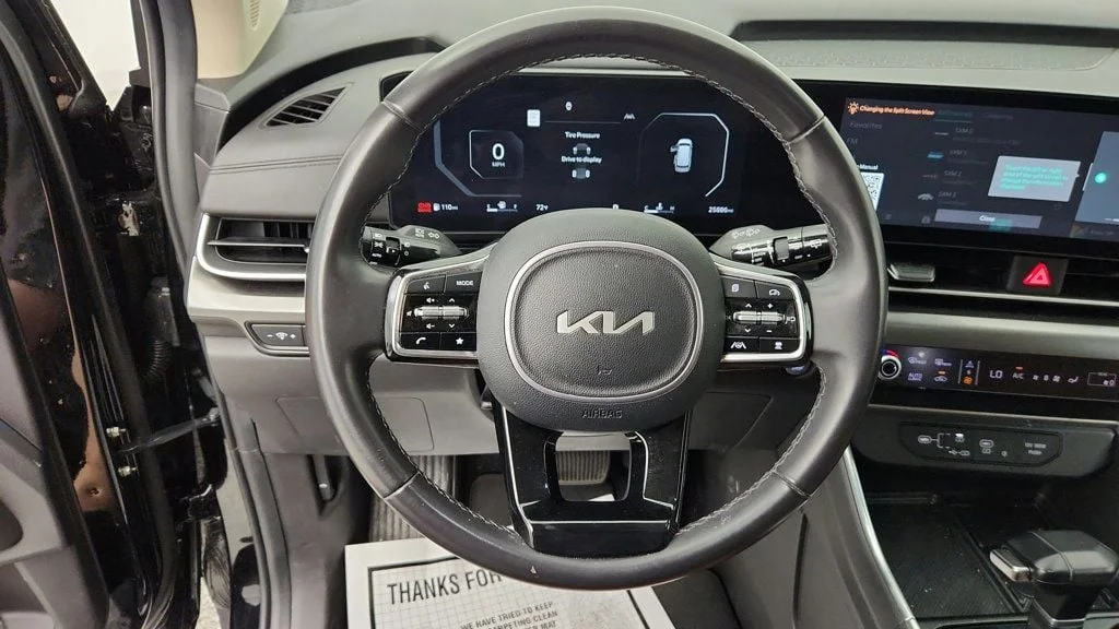 Used 2025 Aurora Black Pearl Kia SX FWD w/ Rear Seat Entertainment & Dark Edition Pkg image 14