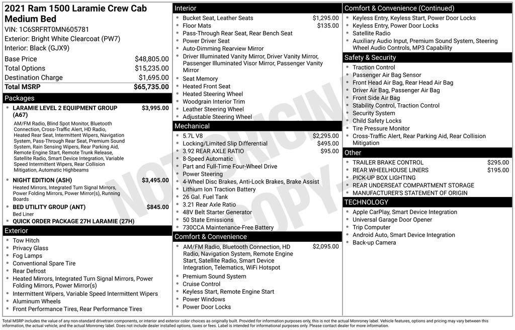 Used 2021 White Ram Laramie image 6