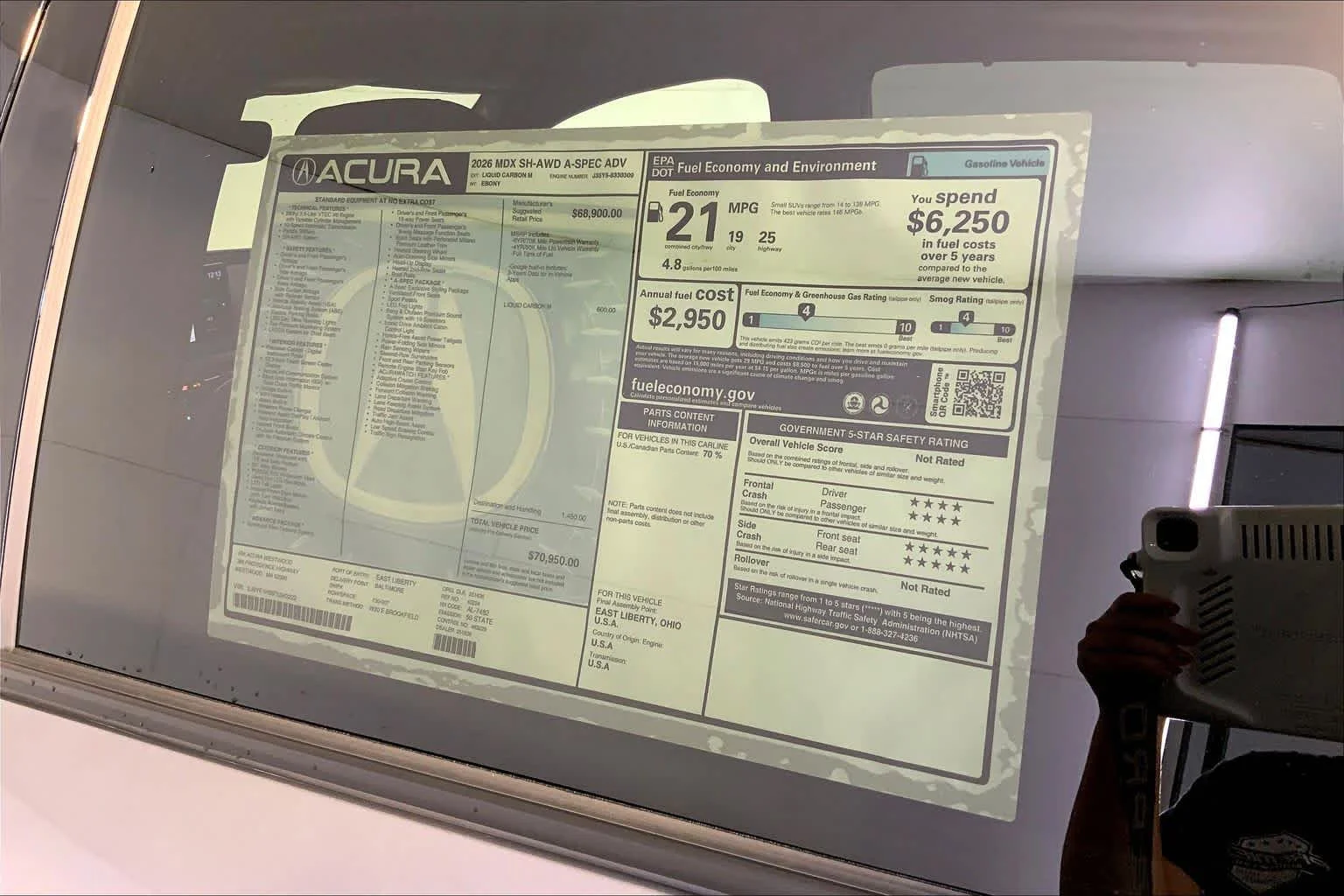 New 2026 Liquid Carbon Metallic Acura With A-Spec Advance Package image 19