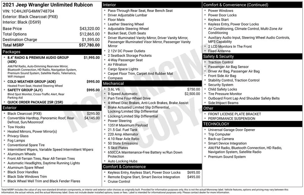 Used 2021 Black Jeep Unlimited Rubicon image 6