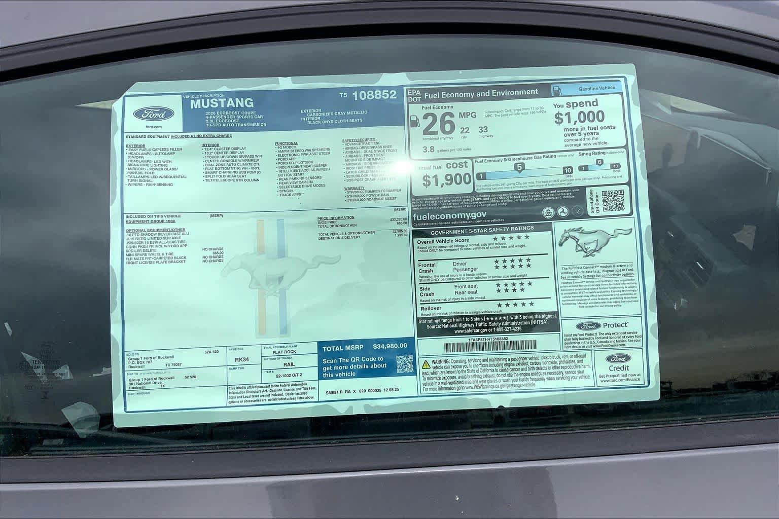 New 2026 Carbonized Gray Metallic Ford EcoBoost® Fastback image 18