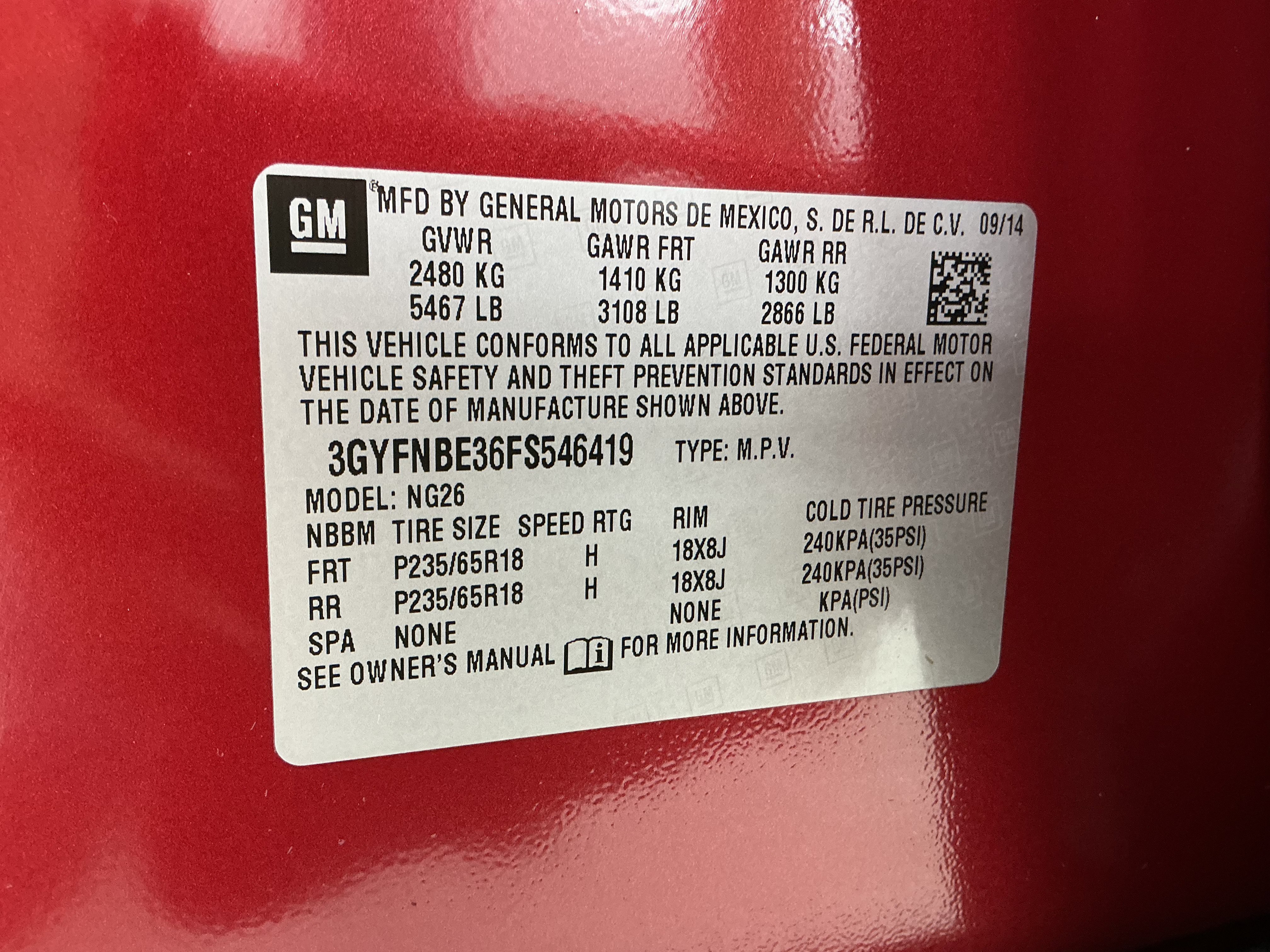 Used 2015 Crystal Red Tintcoat Cadillac Luxury Collection image 14