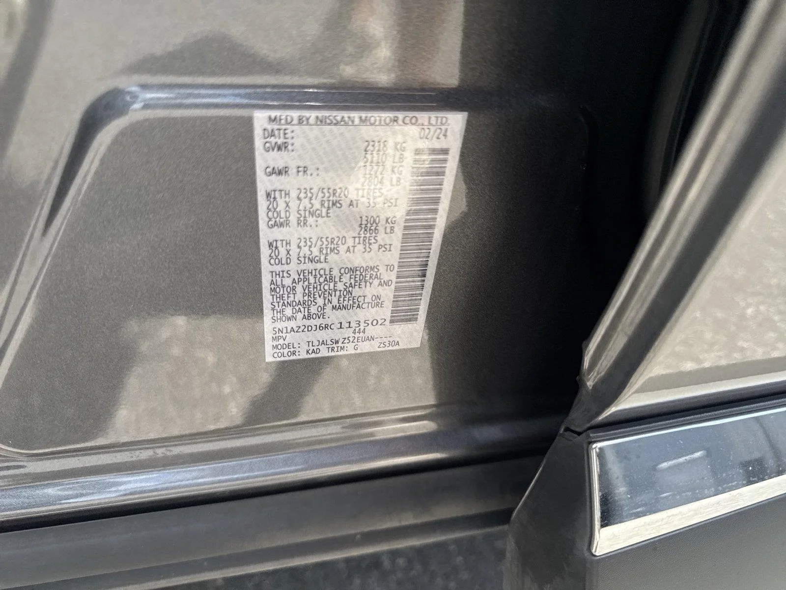 Used 2024 Gun Metallic Nissan Platinum image 31