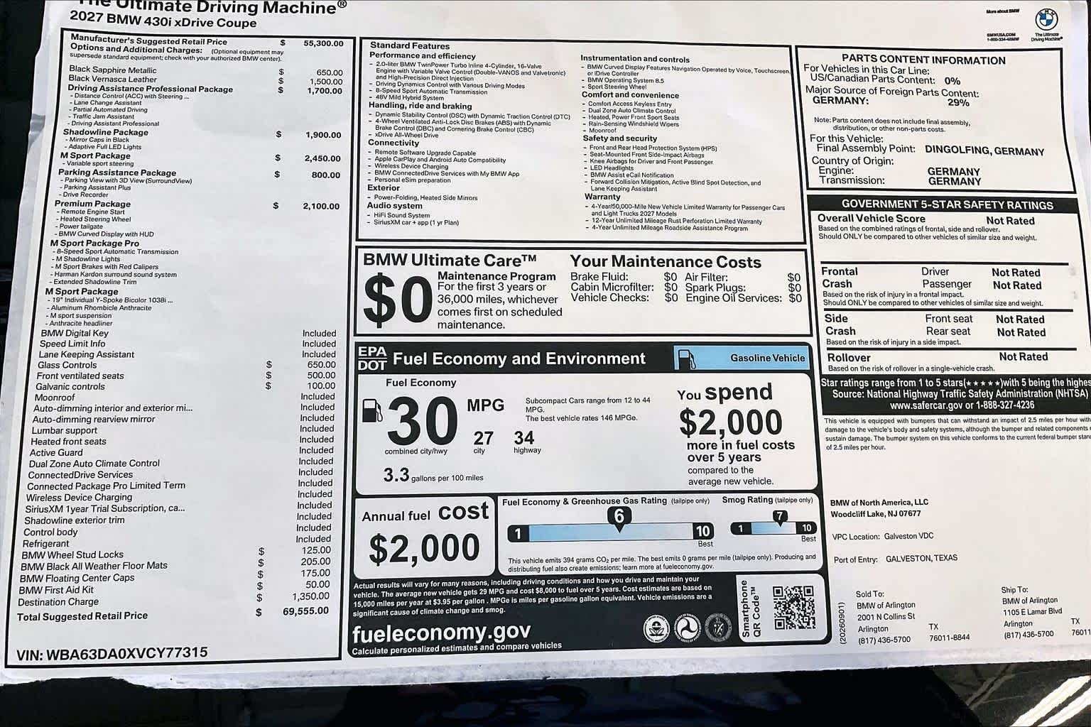 New 2027 Black Sapphire Metallic BMW 430i xDrive image 19