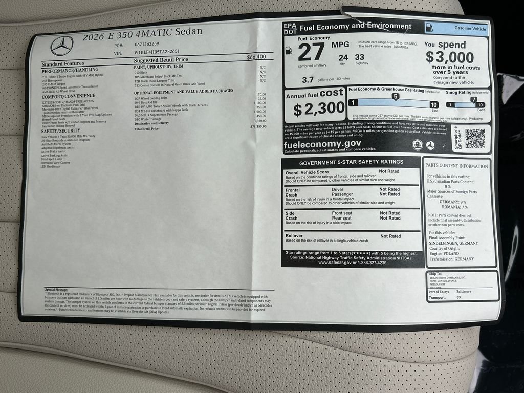 New 2026 Black Mercedes-Benz E 350 image 38