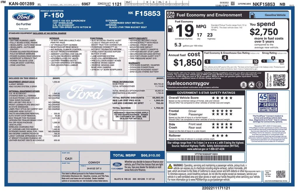 Used 2022 Gray Ford Lariat image 32