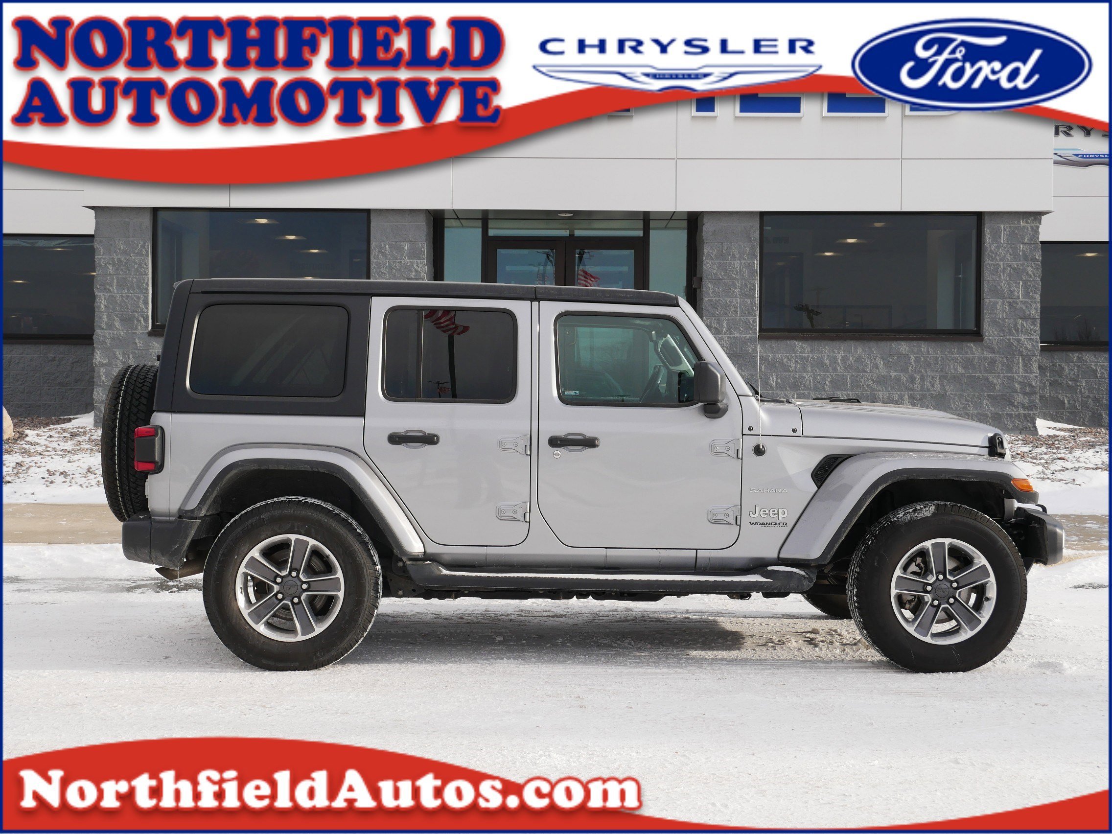 Used 2020 Jeep Wrangler Unlimited Sahara with VIN 1C4HJXEG5LW298674 for sale in Northfield, Minnesota