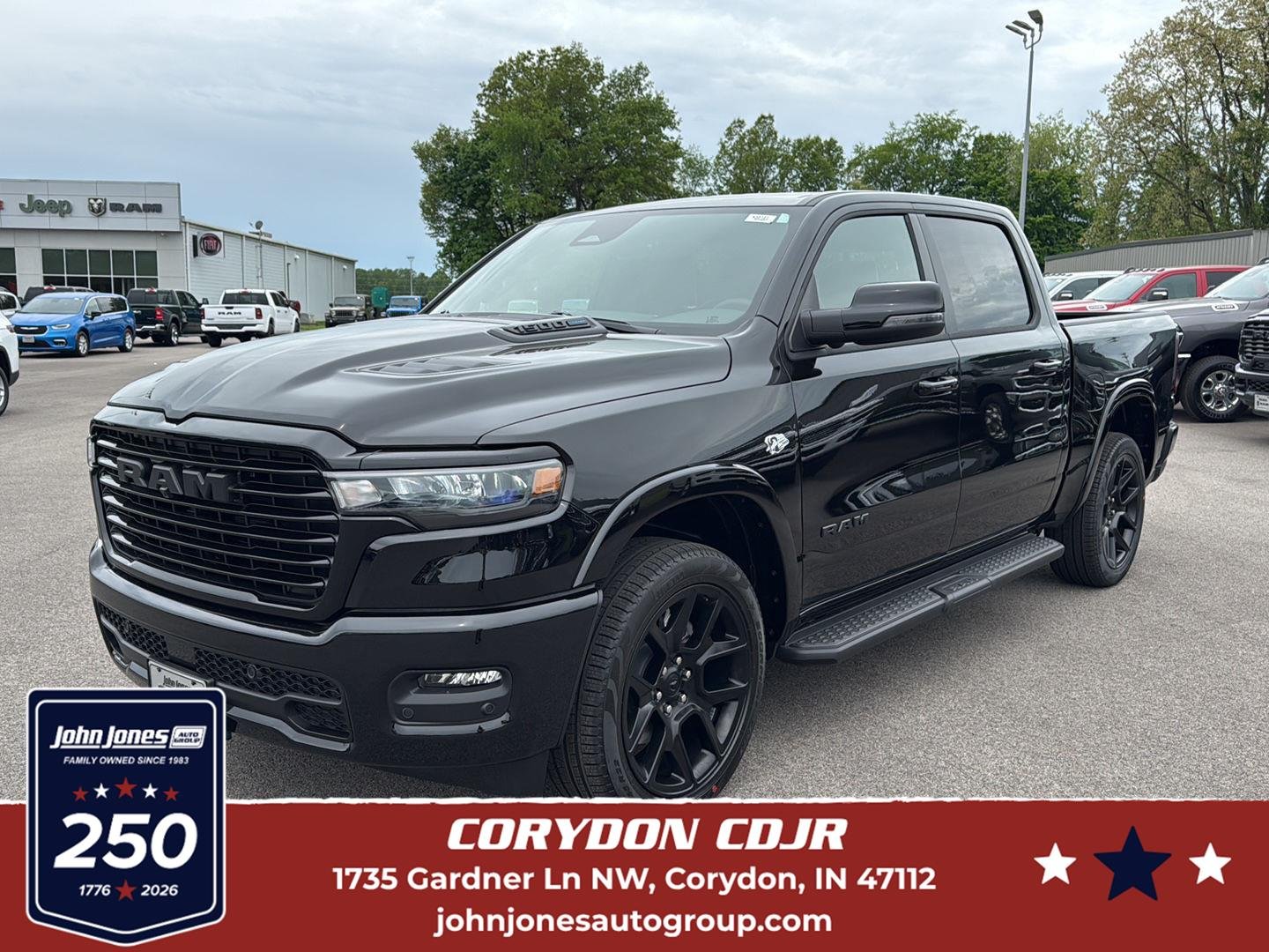 New 2026 Diamond Black Crystal Pearl-Coat Exterior Paint RAM Laramie image 1