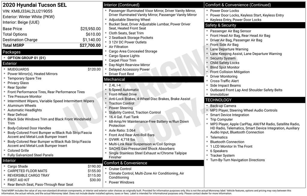 Used 2020 White Hyundai SEL image 6