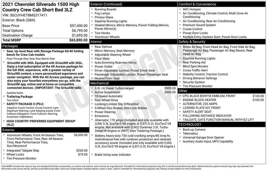 Certified Used 2021 Black Chevrolet High Country image 38