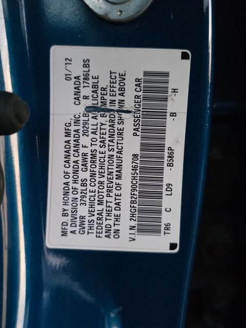 Used 2012 Dyno Blue Pearl Honda EX-L image 3