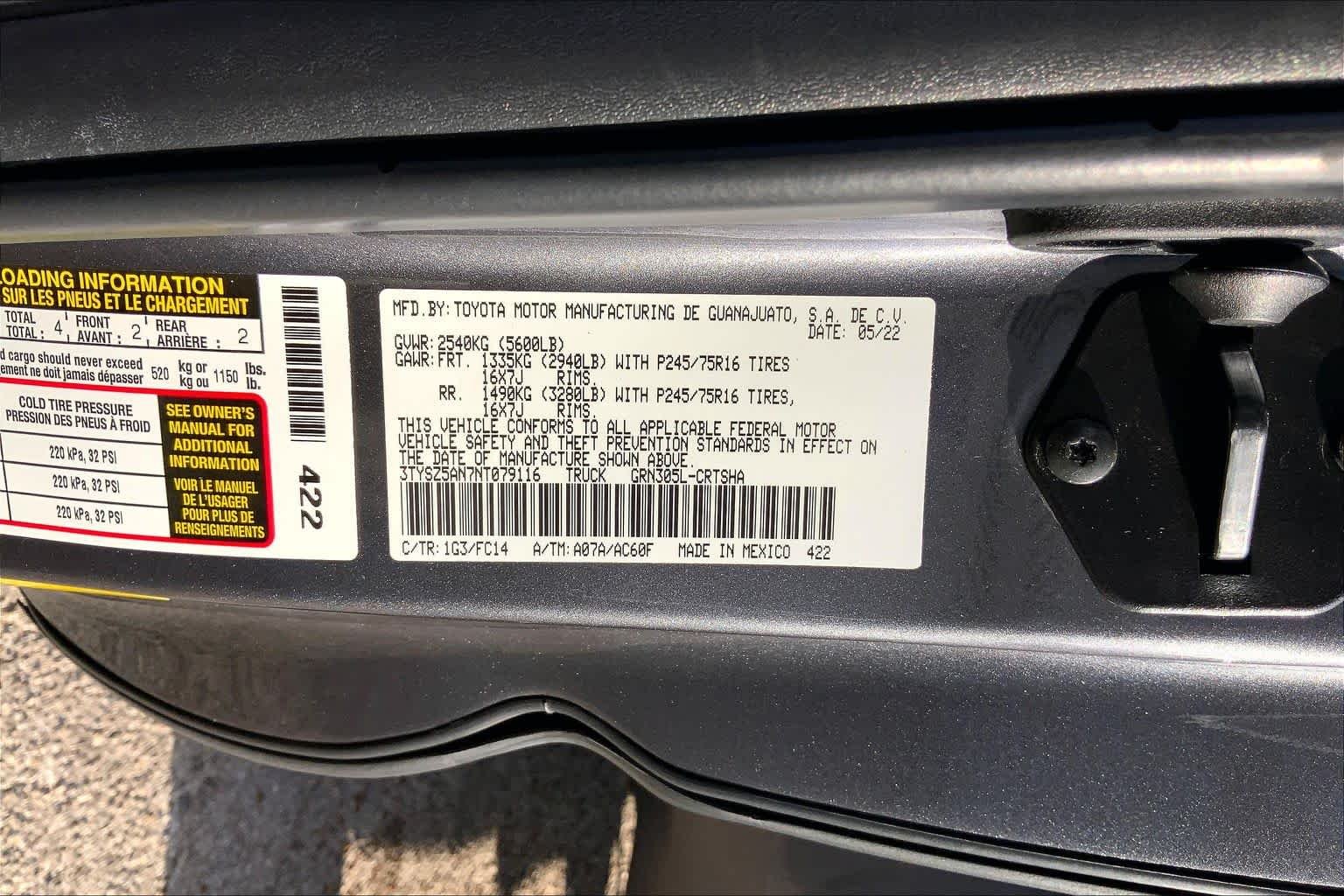 Used 2022 Magnetic Gray Metallic Toyota SR5 image 34